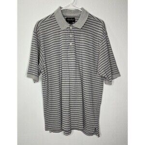 Eddie Bauer Golf Polo Shirt Short Sleeve Gray & Striped Men’s Size L (Large) EUC